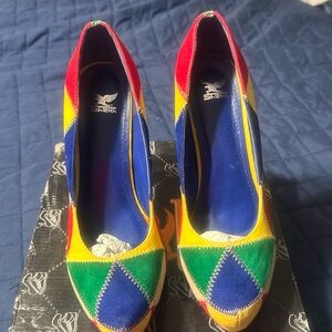 Multi color high heels shoes